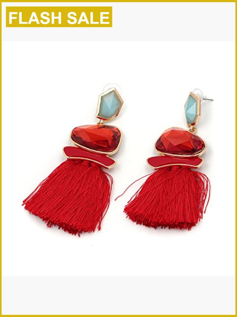 Long Tassel Drop Dangle Earrings Rhinestone Water Heart Leaf Shaped Boho - Picture 2 of 3